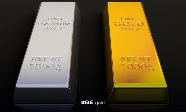 مقایسه قیمت پلاتین و طلا