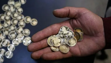 تعداد زیادی سکه روی یک سطح و تعدادی سکه روی دست یک مرد